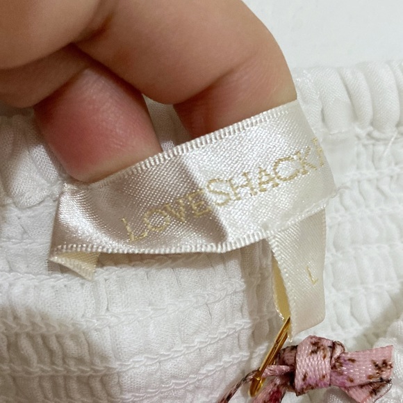 Loveshackfancy Jayce White Smocked Lace Mini Ruffle Dress Size L NWT - Picture 7 of 14